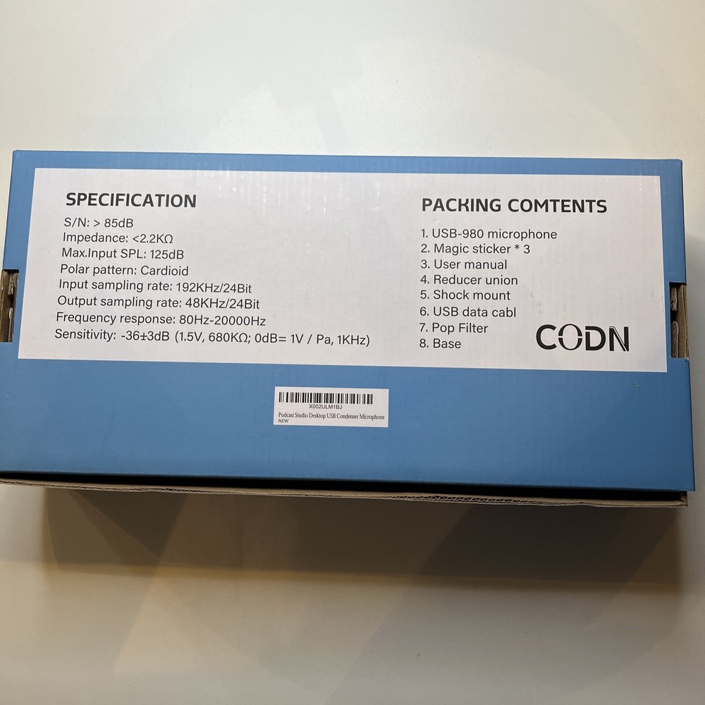 CODN Podcast Studio Desktop USB Condenser Microphone