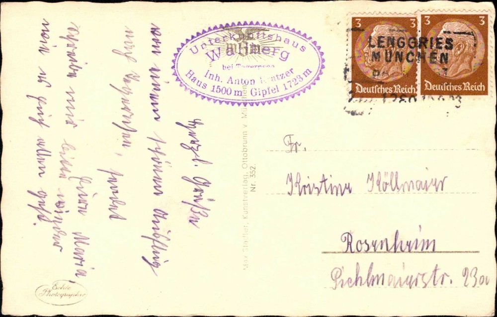 German Empire Railway Post - "Lenggries - Munich" (DDR1)