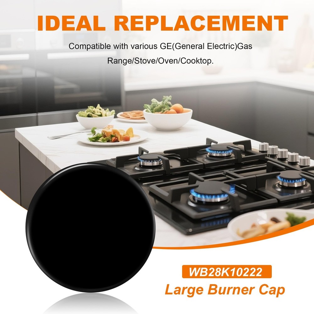 New Upgraded WB28K10222 Range Surface Large Burner Cap Replacement ... Fast Ship