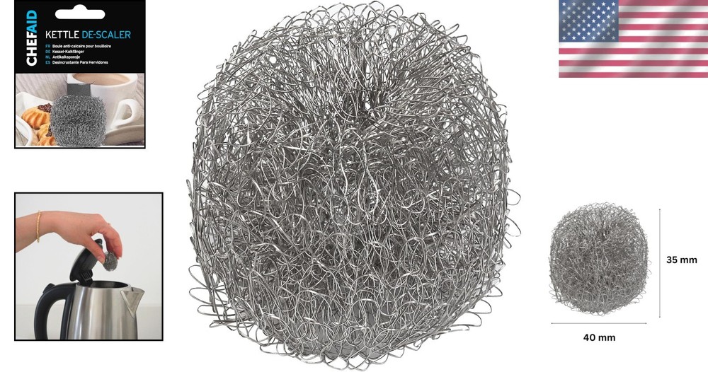 Chef Aid Silver Kettle Descaler - Efficient Stainless Steel Limescale Solution