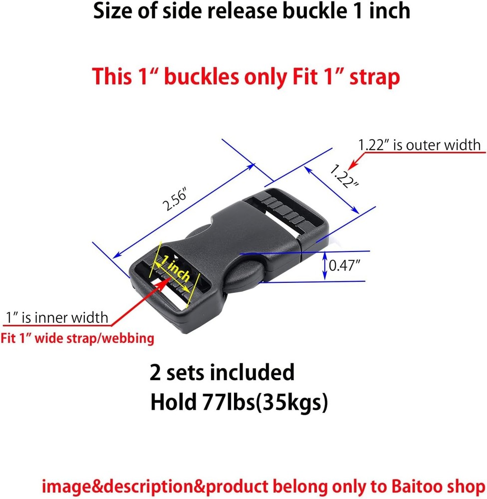 Side Release Buckles Heavy Duty Plastic Buckle Snap Clips Clasps Backpack Buckle