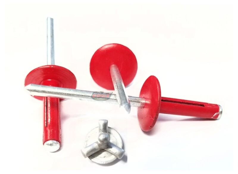 Red 3/16" Large Head Tri-Fold Exploding Aluminum Mandrel Pop Rivets 50 pack