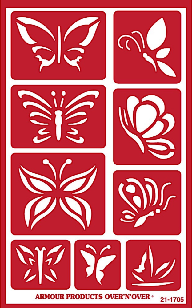 Dragonfly & Butterfly Design Pattern Glass Etching Stencils Reusable Armour Etch