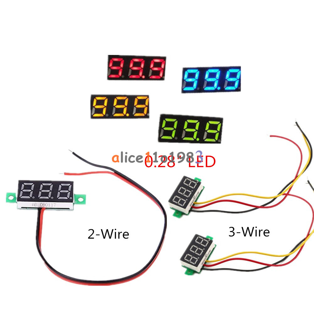 2/3 Wire 0.28" LED Display Digital Voltmeter Gauge Voltage Detector Panel Meter