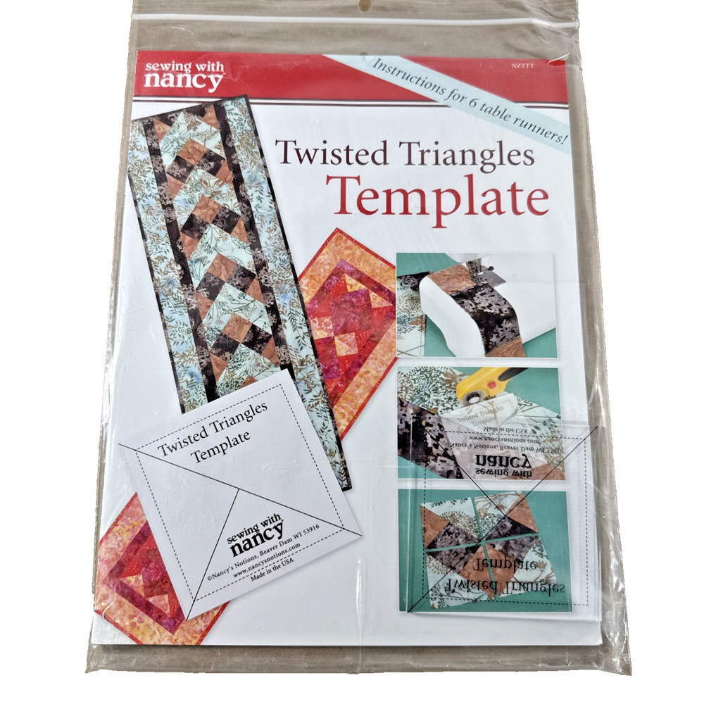TWISTED TRIANGLES Template Sewing w Nancy Includes Instructions for Runners