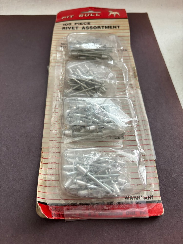 100 PIECE RIVET ASSORTMENT PIT BULL - DAMAGED PACKAGING