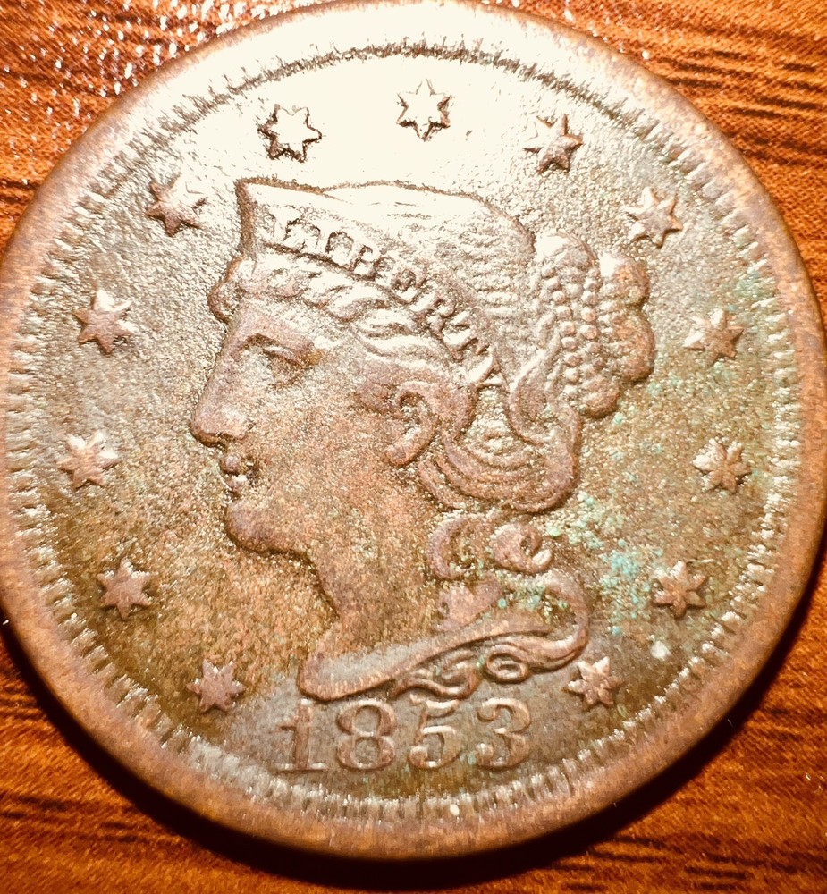 1853 Very Fine LARGE CENT