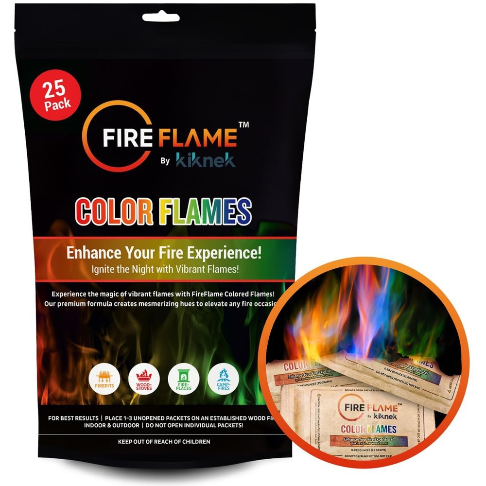 Fireflame Fire Color Changing Packets - Colorful Fire Flames Packets - 25 Pac...