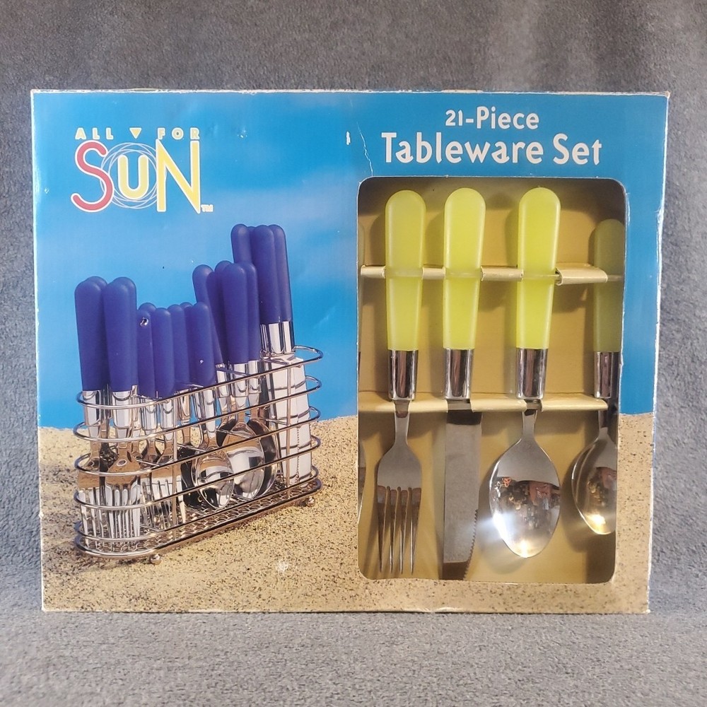 Vintage 1997 All FOR SUN 21 Piece Tableware Set