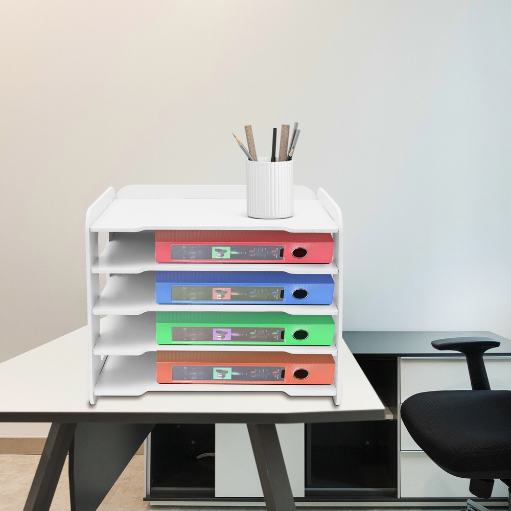 5 Tiers Stackable File Organizer Tray Desk Desktop Paper Document Tray Holder
