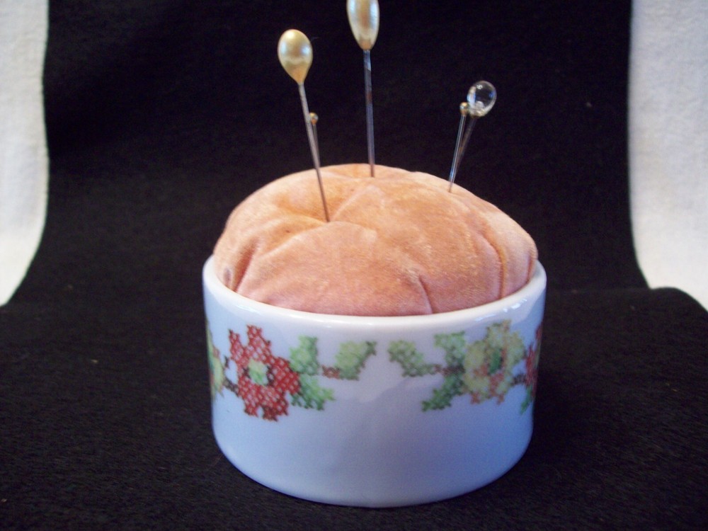 Vintage Porcelain Pincushion & Thimble