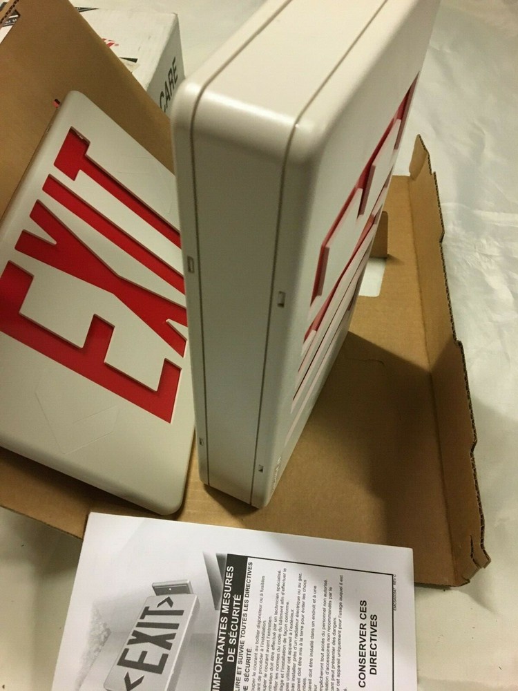 Lithonia LED EXIT light120/277v 1 or 2 side multi-mount white plastic red letter