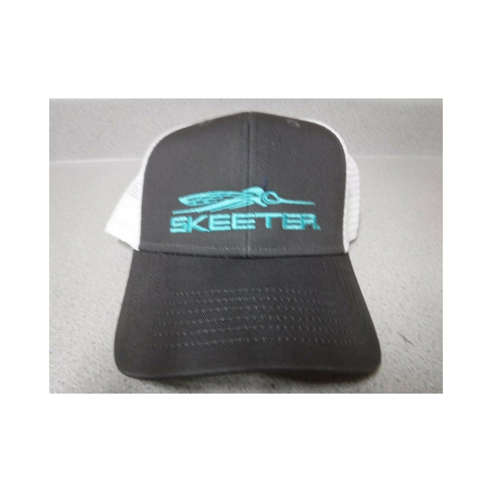 New Authentic Skeeter Hat Limited Edition/ Front Charcoal/ Back White Mesh Large