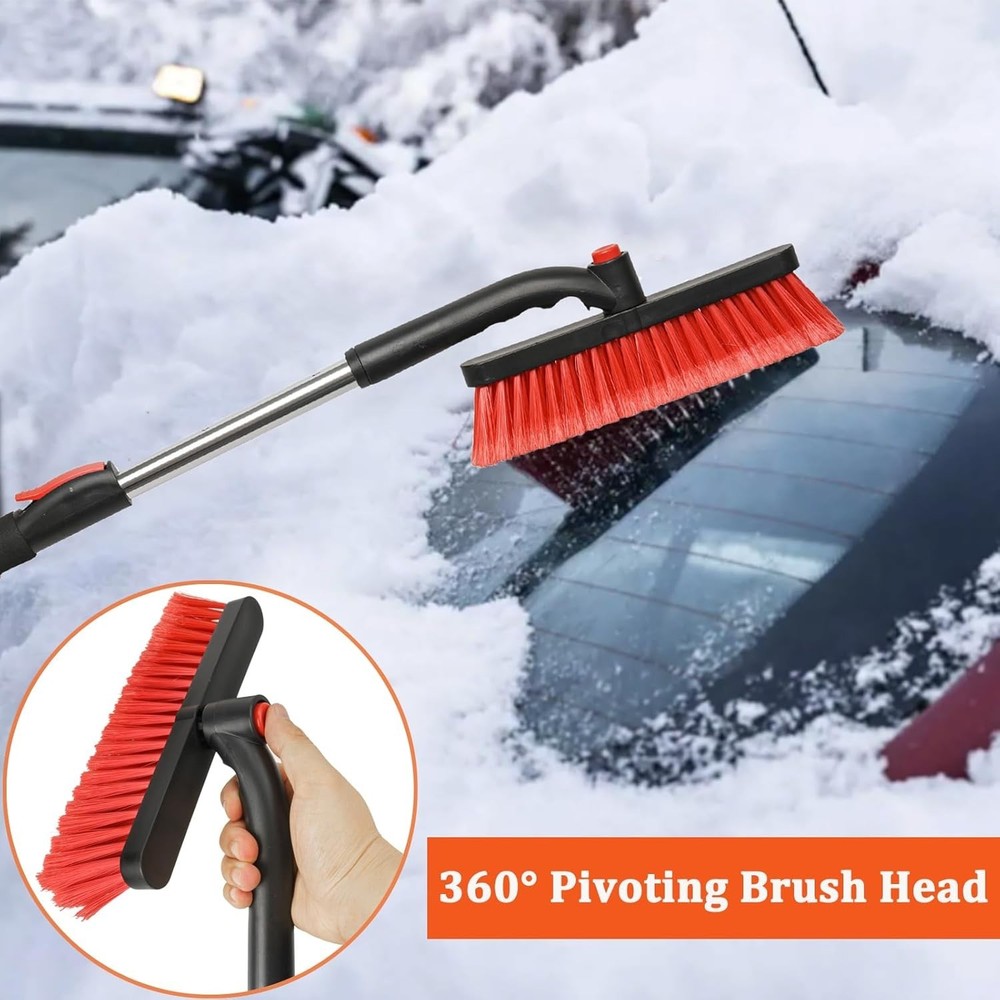 Lightweight Extendable Snow Scraper with Ergonomic Grip - 35"