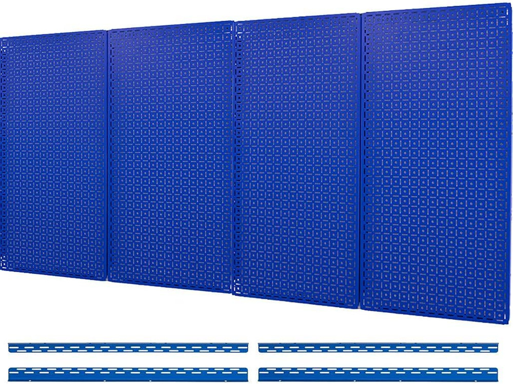 Omniwall 16" X 32" Metal Pegboard Panel 4-Pack for Garage & Home Wall Storage Or