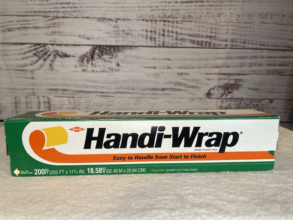 Dow Handi-Wrap Clear Plastic Vintage 1990s Kitchen Prop Storage