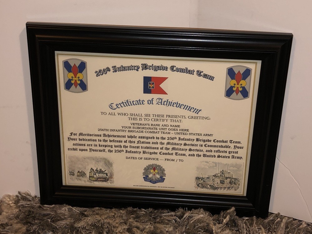256TH INFANTRY BRIGADE COMBAT TEAM - COA / (COMMEMORATIVE CERTIFICATE)