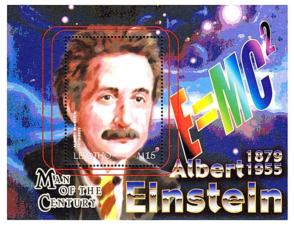 LESOTHO 2000 ALBERT EINSTEIN S/S mnh ATOM, JUDAICA, NOBEL 💲FREE SHIPPING💲