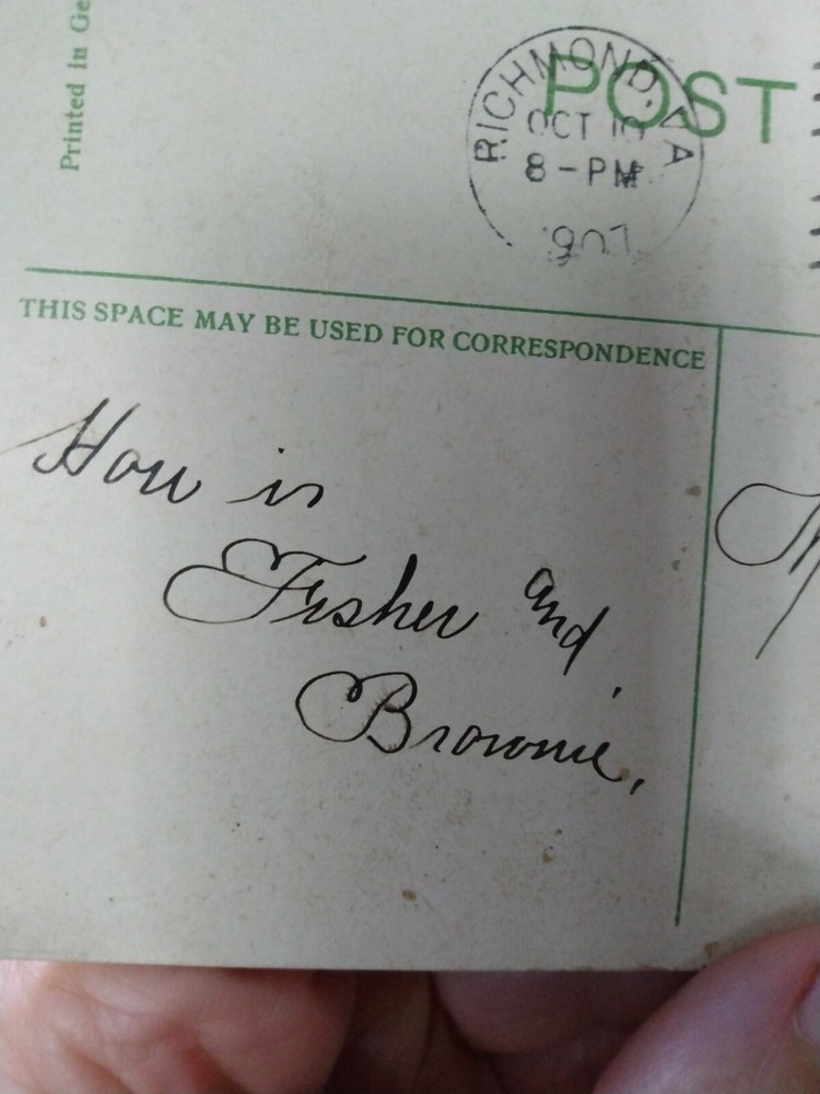 BENJAMIN FRANKLIN 1 Cent Stamp on *RARE* Postcard 1907 Post Marked & Hand Dated!
