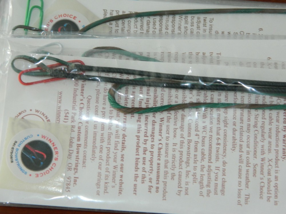 Winner's Choice Bow Cables- Several Lengths Available- Control Cable Only