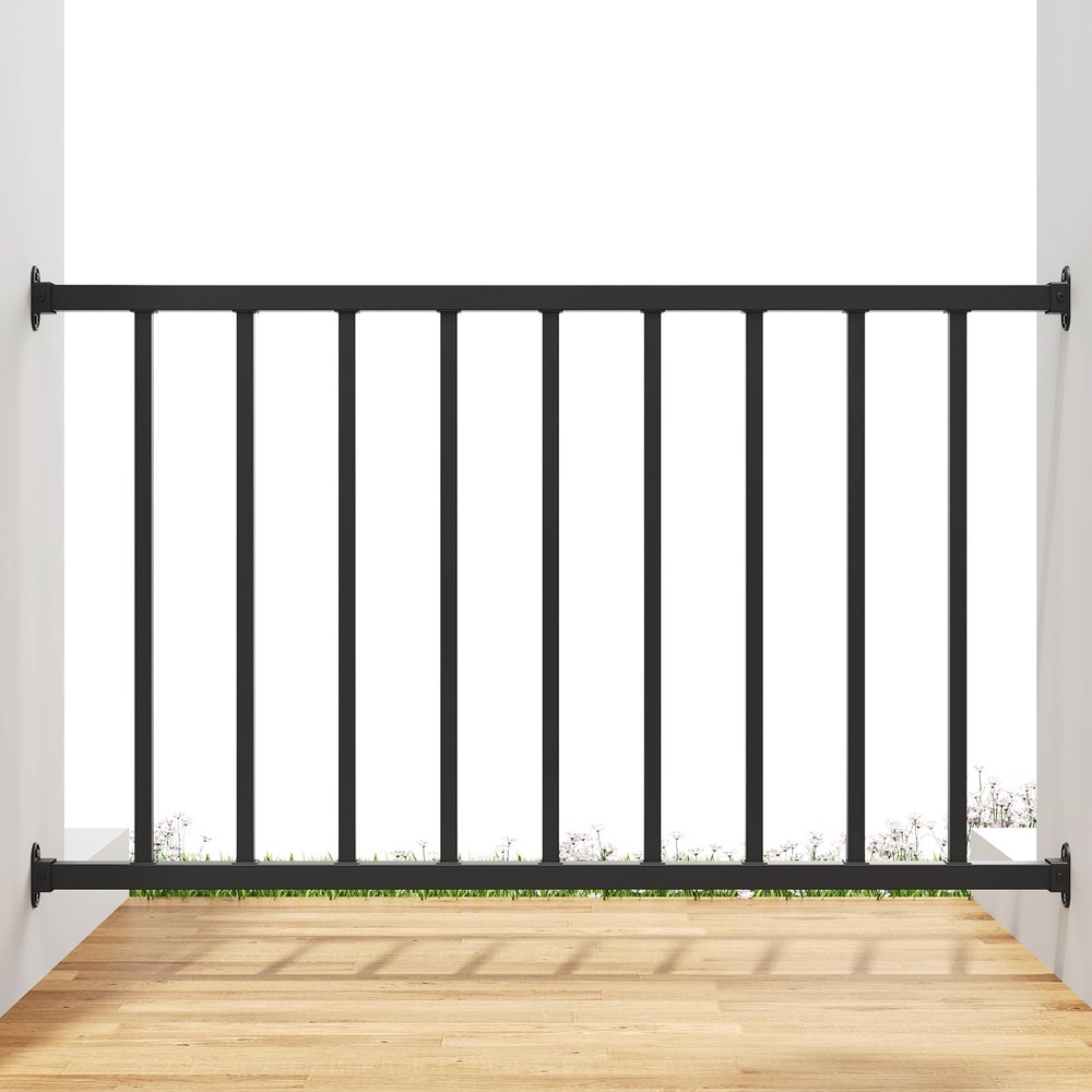 9pcs 28" H x 4ft Metal Deck Balusters Spindles Railing Deck Railing Matte Coated