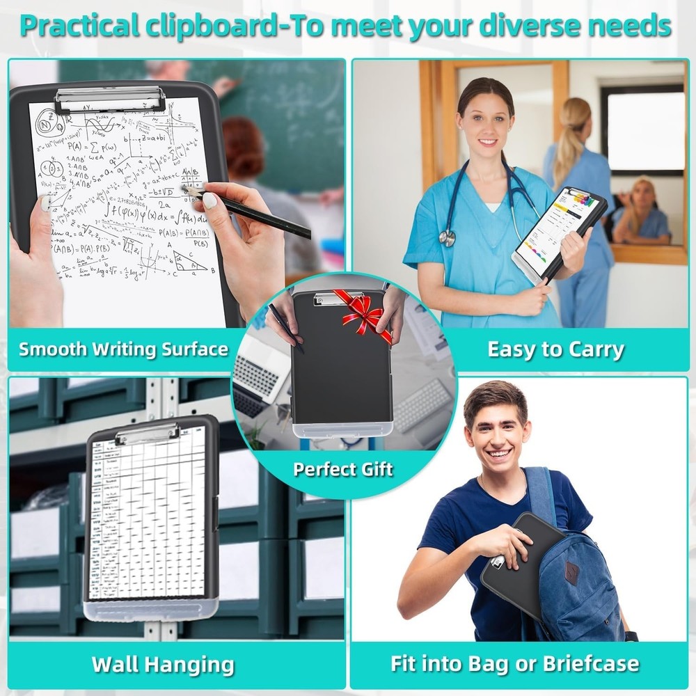 Lightweight Storage Clipboard with Real Hinge - Perfect for Office & Classroom