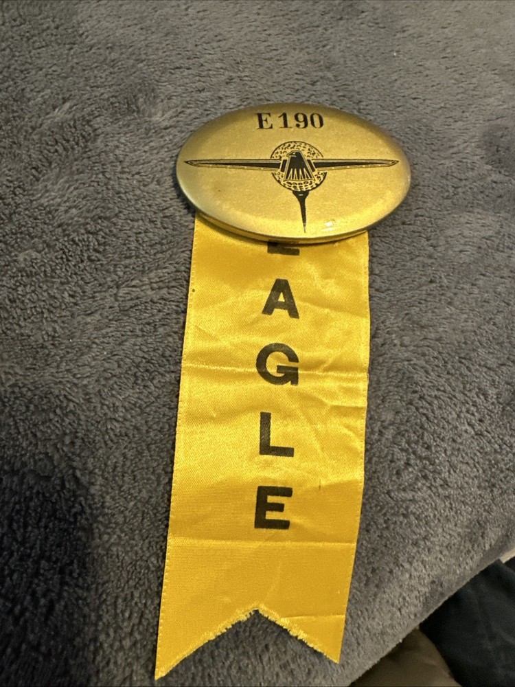 VINTAGE GOLF BUTTON/RIBBON AWARD FOR AN “EAGLE”-E190🔥🔥🔥