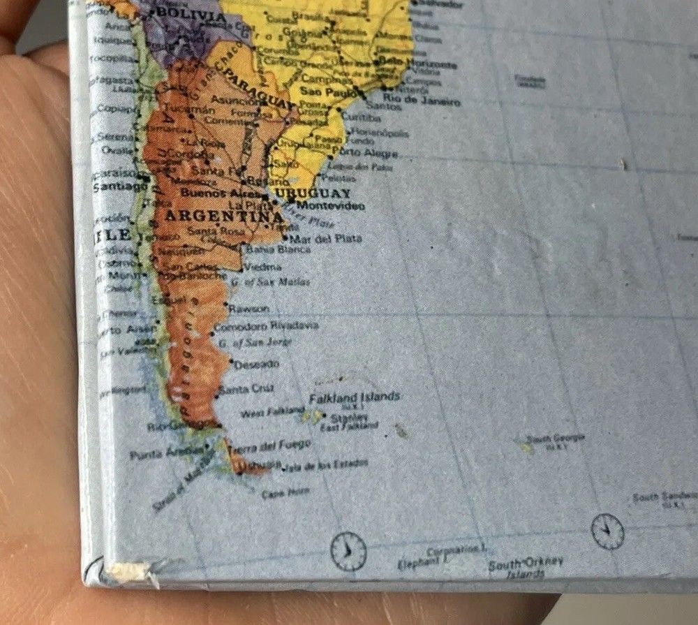Vintage Telepone Number Email Book World Map Unused Notepad Notes