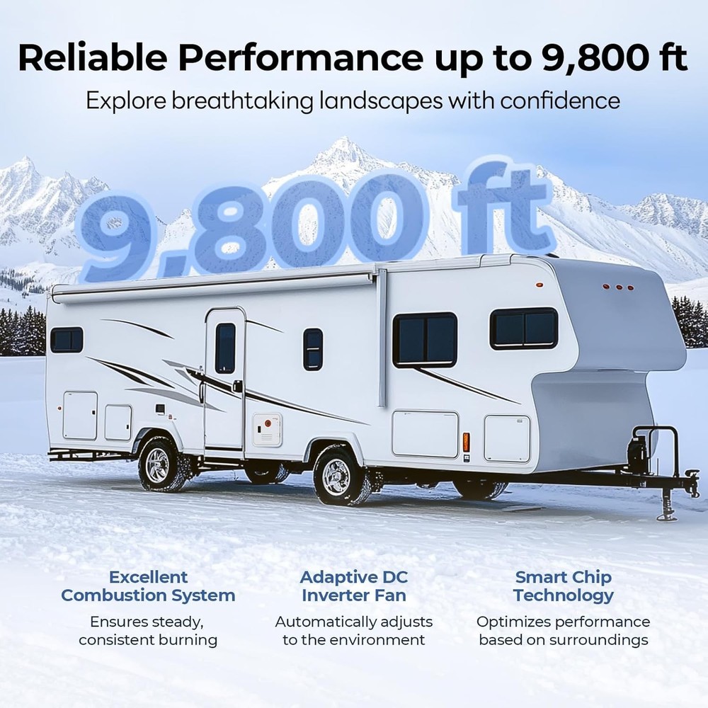 FOGATTI 8.5L RV Tankless Water Heater 60,000 BTU Camper Hot Water Heater w/ Door