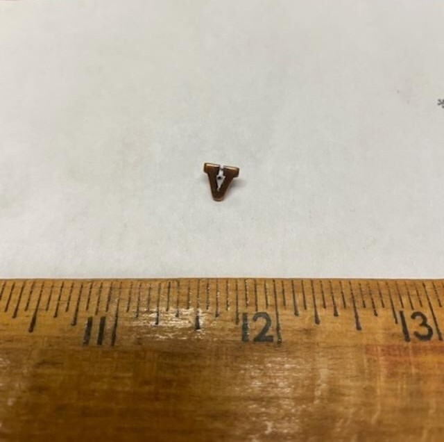 Bronze Letter "V" for Medals