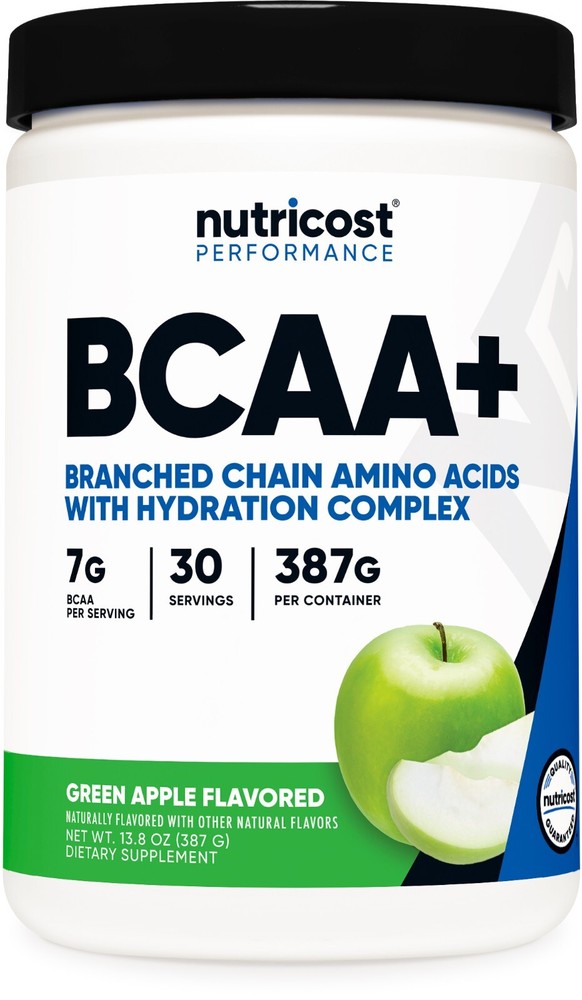 Nutricost BCAA+ Hydration Powder (Green Apple) 30 Servings