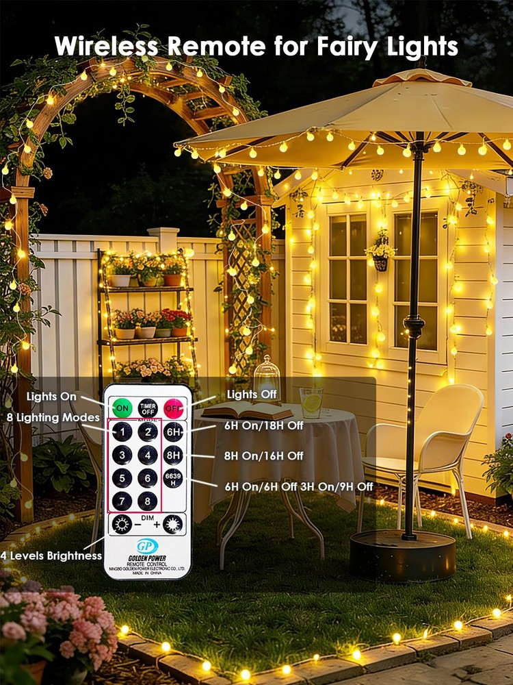 Connectable 43FT 100LED Globe String Warm White 1 Pack(100 LED with Remote)