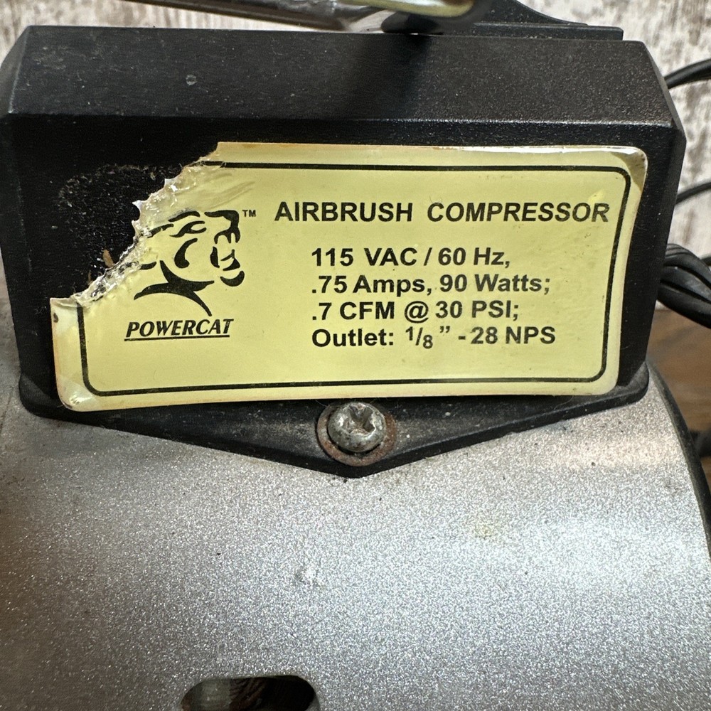Powercat Mini Air-Brush Compressor 30psi - No Accessories - Powers On