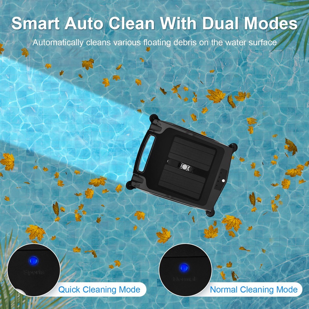 Surfer Robotic Solar Pool Skimmer w/ APP Support, Dual Charging Modes