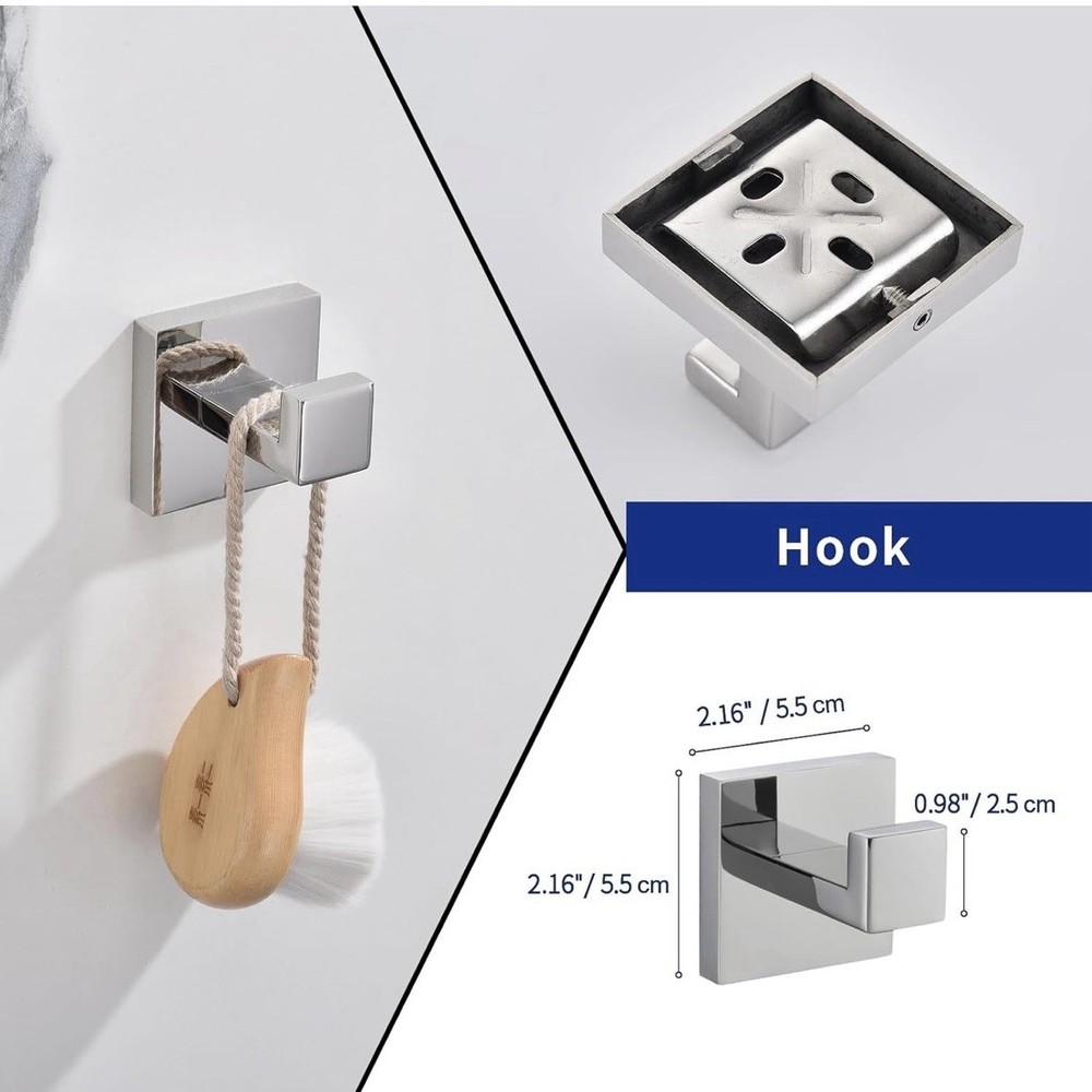 TASTOS 5-Piece Bathroom Hardware Set Wall Mounted Bathroom Accessory Set