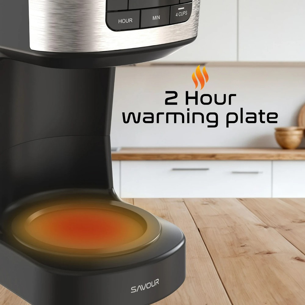 12-Cup Programmable Coffee Maker Ac-Powered Brewing Machine, Black