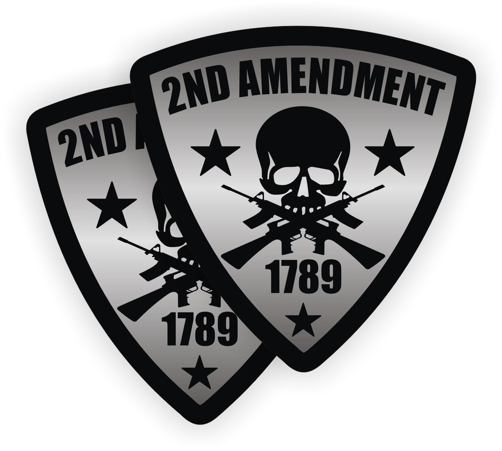 2nd Amendment Shield Hard Hat Stickers | Motorcycle Helmet Decals | USA Labels