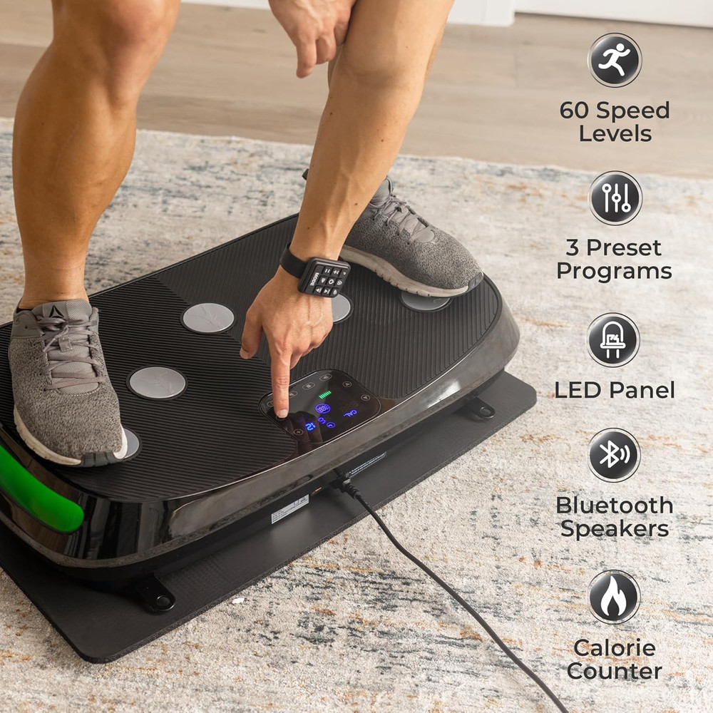 Rumblex 4D Vibration Plate Exercise Machine - Triple Motor Oscillation, Linear,