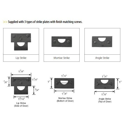 Emtek 8511 6" Solid Brass Surface Bolt Kit Complete Assembly Oil Rubbed Bronze