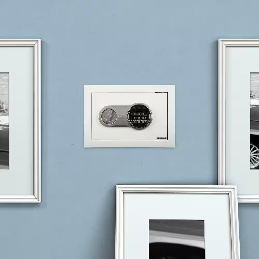 Digital Personal Home in Wall Safe, White
