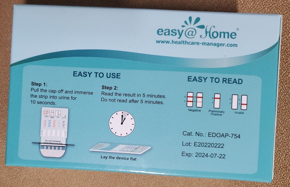 Easy At Home Multi-Drug screen Test (5 tests) New