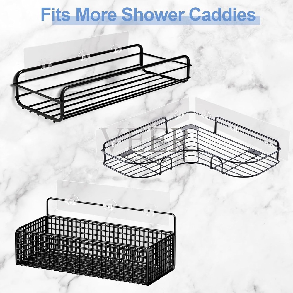 Shower Caddy Adhesive Replacement, Strong Shelf Adhesive,2 Pack Clear