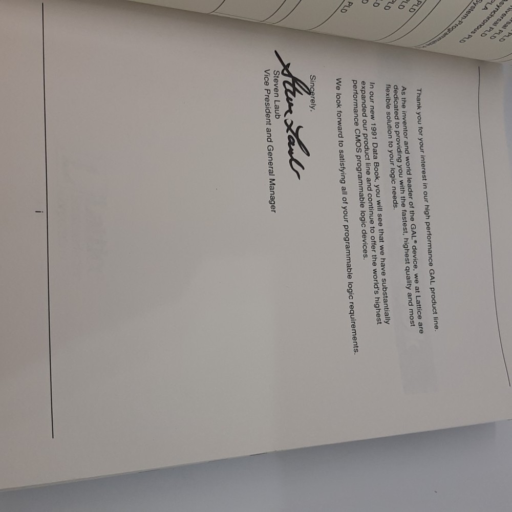 Lattice Semiconductor General Array Logic GAL Data Book 1991 & GAL Handbook 1986