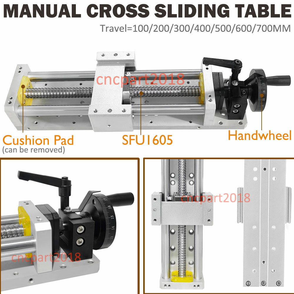 Manual Cross Sliding Table 200MM Linear Rail Slide Stage Actuator Table CNC Mill