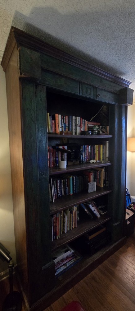 Indonesian Teak Bookcase - 4 Shelves Solid Wood Bookshelf