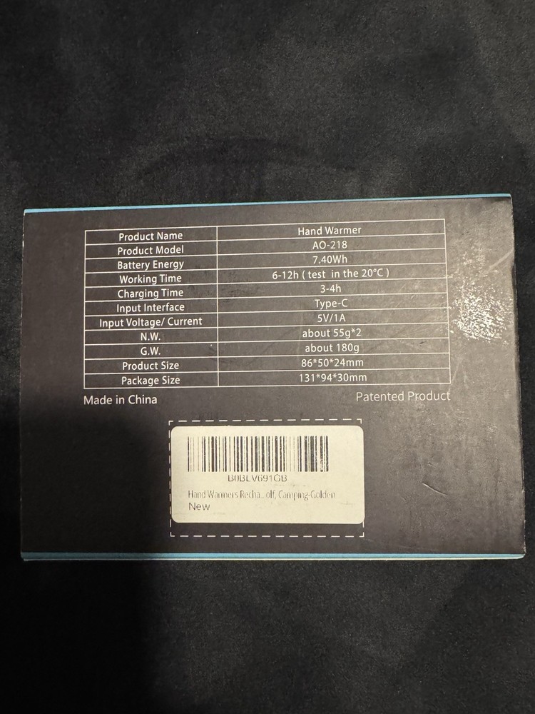 NIB Rechargeable Hand Warmer