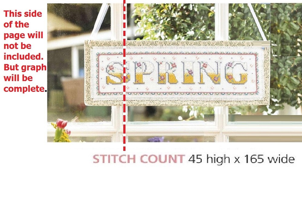 SPRING HANGING   CROSS STITCH  PATTERN  ONLY    EQ - RQQ