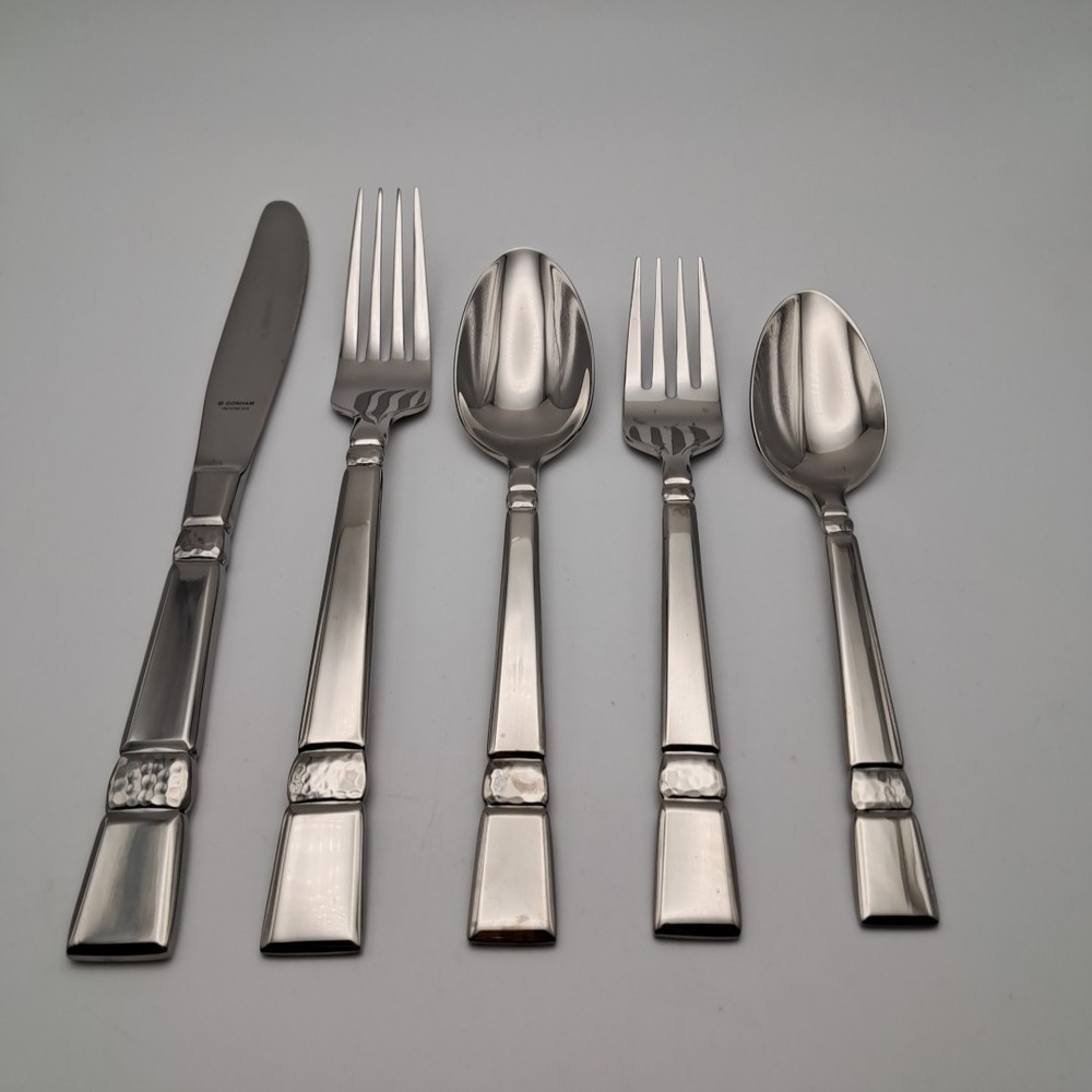 Gorham Madera Hammered Accent 3 Piece Serving Set Stainless 18/8 Flatware READ