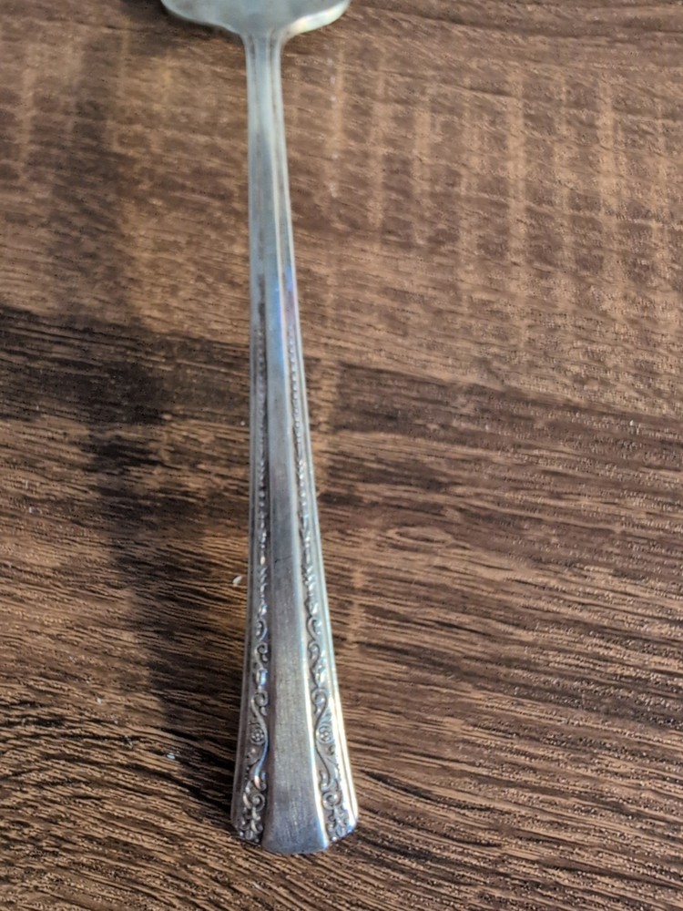 Vtge Fascination Silverplate Cold Meat Serving Fork Floral Scroll Pattern 8.5"