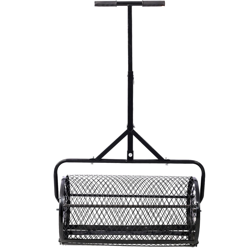 Heavy Duty 24in Peat Moss Compost Spreader T Handle Mesh Roller